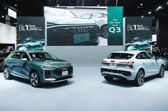 Sau gần 1 năm ra mắt ở thị trường quốc tế, Audi Q3 thế hệ mới đã trình làng ở thị trường Thái Lan. Ở thị trường này, xe có cả kiểu dáng SUV truyền thống và SUV lai Coupe (Sportback). Cả hai kiểu dáng này đều có 2 phiên bản là S line Tech Plus và quattro S line Tech Pro.