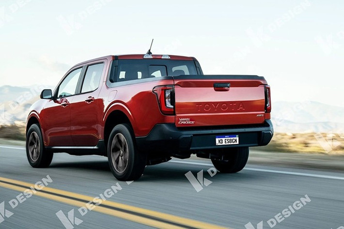 Bộ mâm xe gốc cũng được giữ lại, nhưng đi kèm với bộ lốp địa hình to bản hơn để phù hợp với vai trò bán tải. Phần đuôi xe được thiết kế lại hoàn toàn với cụm đèn hậu mở rộng sang hai bên và cửa thùng thiết kế tối giản, mạnh mẽ.