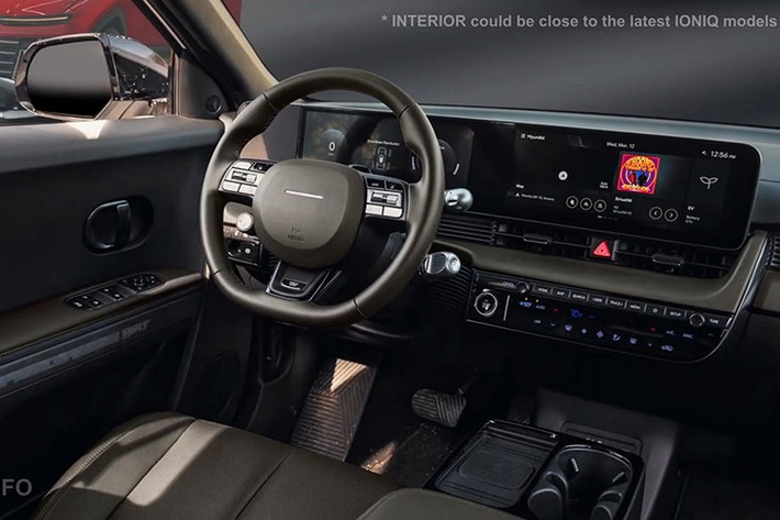Bên trong cabin, Hyundai Tucson 2027 nhiều khả năng sẽ thừa hưởng ngôn ngữ thiết kế nội thất mới từ Ioniq 3, với cụm đồng hồ kỹ thuật số siêu mỏng phía sau vô lăng và màn hình trung tâm cảm ứng kiểu tablet, thay vì màn hình đôi như bản dựng. Thiết kế tối giản, hiện đại và công nghệ cao là định hướng chủ đạo.