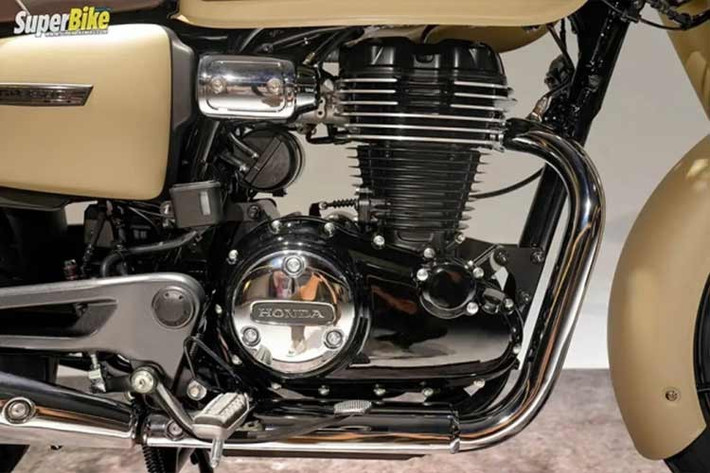 Sức mạnh của GB350C đến từ khối động cơ xi-lanh đơn dung tích 348cc, làm mát bằng không khí, mang đặc trưng vận hành mượt, dải mô-men xoắn tuyến tính và âm thanh trầm ấm. Cấu hình động cơ này đặc biệt phù hợp với phong cách lái thư thái trong đô thị cũng như các hành trình tầm trung.