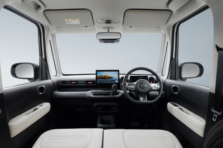 Nội thất của BYD Racco sử dụng bố cục đặc trưng của xe kei car với cần số đặt trên một bệ trung tâm ngắn. Hai ghế trước được bố trí khá sát nhau. Khu vực cụm điều khiển trung tâm còn có một ngăn chứa đồ phía trên và một hộc đựng đồ. Một ngăn chứa khác được bố trí ở bên dưới bệ này.