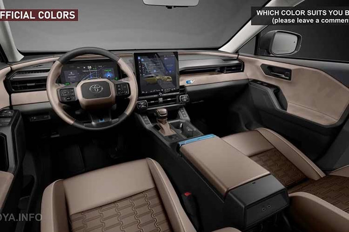 Màu sắc và chất liệu nội thất của mẫu xe SUV Toyota RAV4 Electric 2027 mới này cũng được dự đoán sẽ cao cấp hơn, với cách phối màu hiện đại và tinh tế.