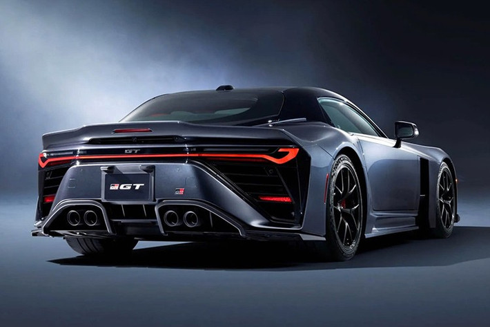 Thiết kế ngoại thất của xe Toyota GR GT 2027 hoàn toàn mới được tinh chỉnh bởi các kỹ sư khí động học từng tham gia dự án xe đua WEC của Toyota. Cụm đèn LED mảnh, khe hút gió lớn.