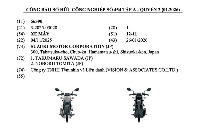Sau thời gian ít biến động ở mảng xe máy, Suzuki đã phát đi tín hiệu trở lại khi mẫu xe côn tay thể thao Suzuki Satria 2026 vừa được đăng ký bản quyền kiểu dáng công nghiệp tại Việt Nam. Động thái này làm dấy lên khả năng Suzuki Việt Nam đang chuẩn bị đưa thế hệ mới của dòng xe này ra thị trường trong nước.