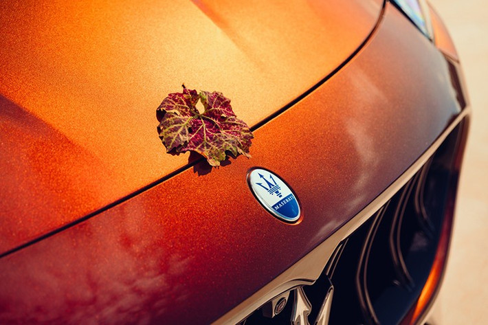Maserati Grecale Tributo Il Bruciato thể hiện sự hợp tác giữa Nhà Trident và Marchesi Antinori – một trong những gia đình làm rượu vang Il Bruciato (tại Bolgheri) lâu đời và uy tín nhất thế giới. Từ màu thân xe trở đi, thiết kế lấy cảm hứng từ thiên nhiên và mùa thu hoạch nho.