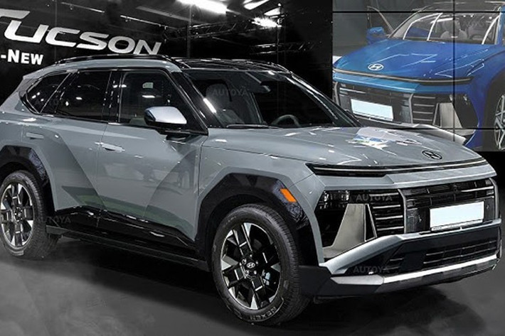 Trong bản dựng, Hyundai Tucson 2027 sở hữu đầu xe cơ bắp với lưới tản nhiệt dạng đứng đầy uy lực, đèn định vị ban ngày dạng “Starmap” cá tính cùng các chi tiết ngoại thất đậm chất việt dã. Tuy nhiên, theo các nguồn tin thực tế, Tucson thế hệ mới sẽ mang thiết kế vuông vức hơn, lấy cảm hứng từ Santa Fe.