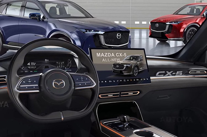 Tiếp theo đó là hốc bánh được bao quanh bằng ốp nhựa không sơn màu, tạo vẻ ngoài hầm hố và đậm chất SUV cho Mazda CX-5 mới. Đằng sau xe xuất hiện cụm đèn pha hình chữ "L" quen thuộc, tạo sự tương đồng với đèn LED định vị ban ngày phía trước.