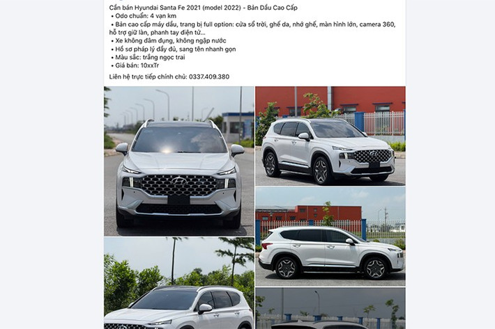Ghi nhận từ thị trường ôtô cũ cho thấy, một chiếc Hyundai SantaFe máy dầu đời 2021 hiện được rao bán với mức giá khoảng hơn 1 tỷ đồng. Trong khi đó, ở thời điểm mua mới, chủ xe phải bỏ ra số tiền hơn 1,3 tỷ đồng để mua xe. Như vậy, sau hơn 3 năm sử dụng, mẫu xe này chỉ bị khấu hao khá ít.