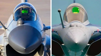 Tiêm kích J-10C (bên trái) và Rafale