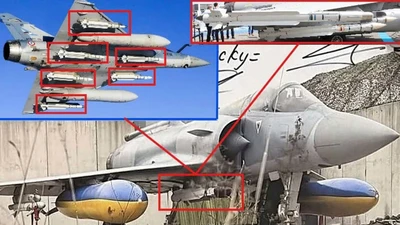 Bức ảnh mới công bố xác nhận các tiêm kích Mirage 2000 của Không quân Ukraine hiện đã được trang bị tên lửa MICA do Pháp sản xuất, qua đó mở rộng đáng kể khả năng đánh chặn tên lửa hành trình Nga ở cự ly tầm trung (Nguồn ảnh: Army Recognition Group / Không quân Pháp / Volyn SOS Medical)