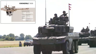 Xe trinh sát bọc thép EBRC Jaguar 6x6 của Pháp, được trang bị pháo CTA 40mm và tên lửa MMP, là xương sống trong quan hệ đối tác CaMo giữa Pháp và Bỉ. Hiện một biến thể trang bị pháo 105mm đang được xem xét nhằm tăng cường khả năng hỏa lực trực tiếp. (Nguồn ảnh: Army Recognition Group)