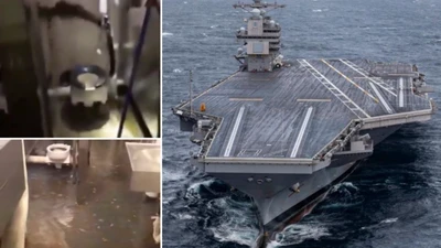 Nước thải tràn trên tàu USS Gerald Ford.