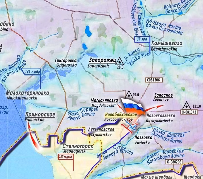 Tại tam giác Lukyanivske-Novoboikivske-Novoyakovlivka, mặc dù quân Nga đã tiến vào khu vực này, nhưng họ vẫn chưa hoàn toàn kiểm soát được tình hình, và giao tranh ác liệt vẫn tiếp diễn. Đáng lo ngại hơn, các thông tin cho thấy lực lượng Ukraine, đang tập trung lực lượng dự bị tại tuyến Primorskoy-Novoyakovlivka, chuẩn bị cho một cuộc phản công.