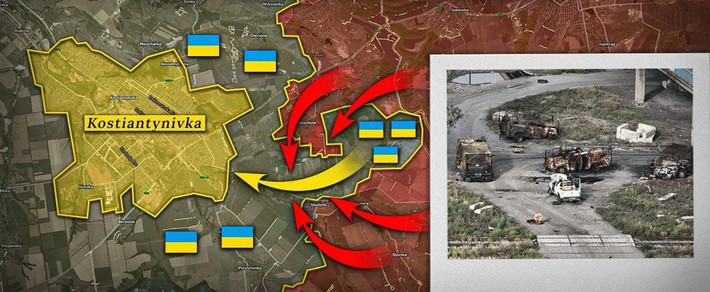 Kênh RVvoenkory cho biết, quân Nga tiếp tục tiến công và đã đột phá đến rìa phía đông nam thành phố, giành được quyền kiểm soát nhiều vị trí dọc theo hàng cây trên các điểm cao có giá trị chiến thuật, ở phía phía đông nam Predtechyne, trước khi tiến về phía tây dọc theo hàng cây đến khu nhà nghỉ cuối tuần Yahidka.