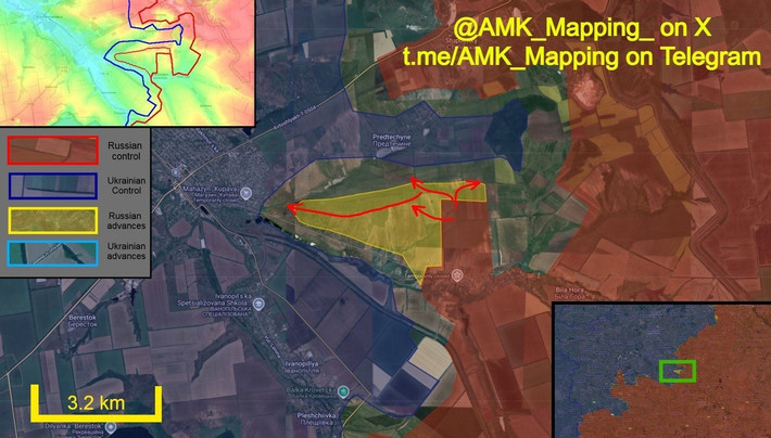 Kênh RVvoenkor xác nhận, RFAF tấn công vào các vị trí đối phương ở ngoại vi thành phố Kostiantynivka. Ở vùng ngoại ô phía đông nam, họ đột phá vào phần trung tâm của khu nhà nghỉ, sau khi kiểm soát Aleksandro-Shultino.