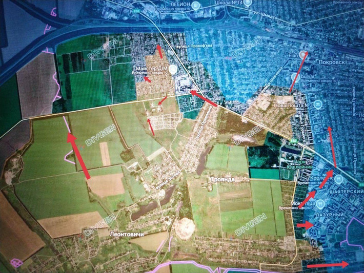 Quay trở lại tình hình khu vực đô thị Pokrovsk, theo tờ Military Chronicle, quân Nga đã chiếm được phần phía tây thành phố và mở rộng đầu cầu. Khu vực phía nam thậm chí còn quan trọng hơn, khi quân Nga đã xâm nhập và chiếm giữ hầu hết làng Novopavlivka.