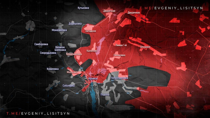 Theo các nhà phân tích tình báo nguồn mở của Ba Lan, giao tranh vẫn tiếp diễn ở phía bắc Kupyansk (tỉnh Kharkiv). Tại đây, sông Oskol vẫn là đường phân chia – cả hai bên đều chưa thể thiết lập quyền kiểm soát vững chắc đối với tất cả các khu dân cư, và một phần lãnh thổ giữa Kupyansk và Kupyansk-Uzlovy vẫn nằm trong "vùng xám".