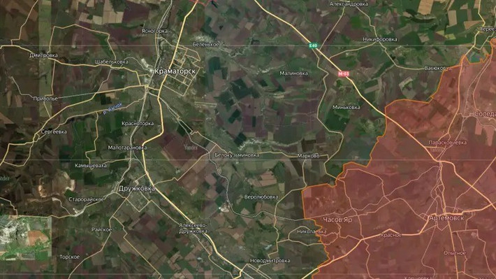 Kênh Deep State của Ukraine, có liên hệ chặt chẽ với Tổng cục tình báo Quân đội Ukraine, cho biết ở một số khu vực trên mặt trận, quân Nga chỉ còn cách ngoại ô thành phố Kramatorsk 16 km; cảnh báo rằng thành phố đang đối mặt với mối đe dọa bị bao vây thực sự.