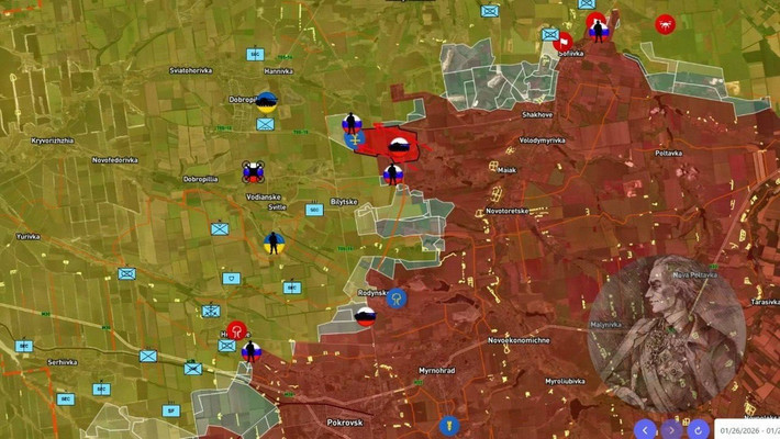 Kênh Rybar xác nhận, các đoạn video từ khu vực Dobropillya, cho thấy RFAF đang tiến về phía làng Novy Donbas. Tuy nhiên, vẫn chưa rõ liệu họ đã củng cố được vị trí ở đó hay chưa? Trong khi một "vùng xám" rộng lớn vẫn còn chạy dọc theo hầu hết khu vực, một phần trong số đó đã tồn tại kể từ cuộc tấn công của RFAF vào Zolotoy Kolodets hồi tháng 8/2025.