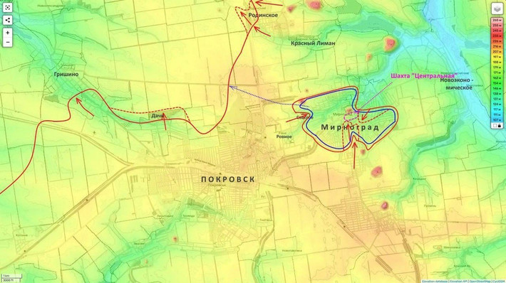 Sau khi Tập đoàn quân số 51 RFAF, tiến đến điểm trọng yếu trong tuyến phòng thủ của đối phương gần khu phức hợp các công trình thuộc mỏ trung tâm từ phía nam và đông bắc Myrnohrad, AFU đã cố gắng rút lui trong đêm. Ít nhất một phần binh sĩ đã đột phá (với thương vong) qua khu định cư Svetloe và trở về được căn cứ của mình.
