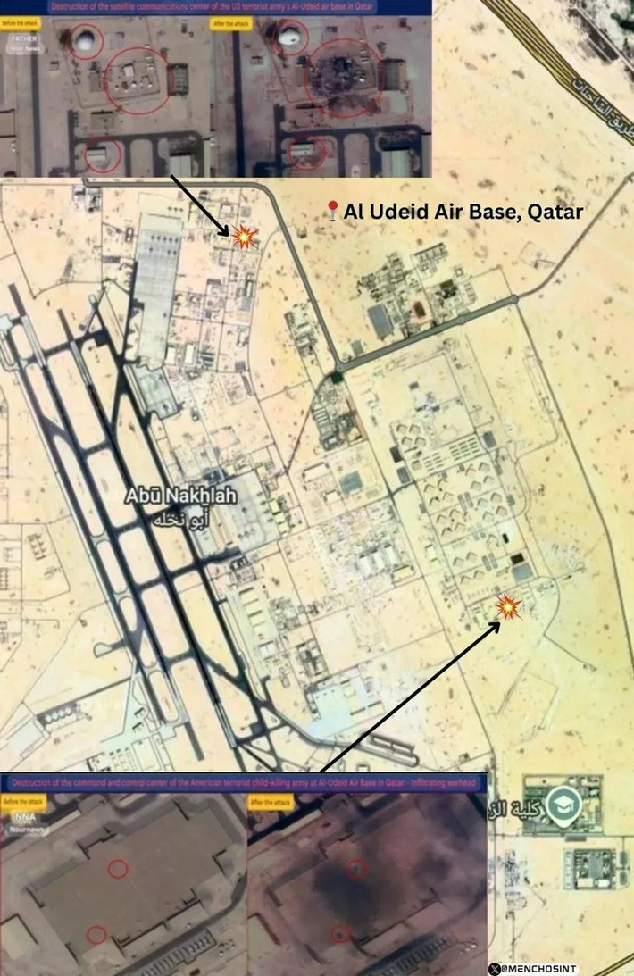 Bất chấp những nỗ lực tối đa của hệ thống tên lửa Patriot của Mỹ được triển khai gần đó, cả bốn hệ thống radar THAAD cuối cùng đều bị xuyên thủng kể từ ngày 1/3. Mặc dù chỉ có hệ thống của Jordan được xác nhận là bị hư hại nghiêm trọng, các hệ thống khác chỉ được xác nhận là bị tấn công thông qua hình ảnh vệ tinh độ phân giải thấp, mức độ thiệt hại chưa được biết rõ, nhưng việc chúng bị vô hiệu hóa ngay lập tức là điều không thể tránh khỏi. (Ảnh căn cứ Prince Sultan ở Saudi Arabia bị tên lửa Iran tàn phá (phải).