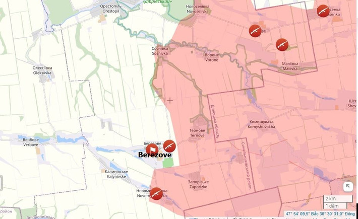 Theo kênh Voin DV của Nga cho biết, sáng ngày 20/9, có thông tin các đơn vị tấn công của Cụm Vostok RFAF đã vượt qua tuyến phòng thủ của Ukraine và chiếm được làng Berezove ở vùng Dnipropetrovsk. Khu vực xung quanh ngôi làng này cũng đã được kiểm soát.