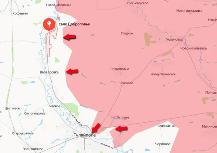 Kể từ sáng sớm ngày 30/11 cho đến buổi chiều cùng ngày, Quân đội Nga (RFAF) đã giành được quyền kiểm soát một khu vực lãnh thổ đáng kể gần thành phố Huliaipole, phía đông tỉnh Zaporozhye. Bằng cách tiếp cận làng Dobropillya, gần biên giới với tỉnh Dnipropetrovsk, RFAF đã mở rộng phạm vi kiểm soát thêm khoảng 20 km vuông.