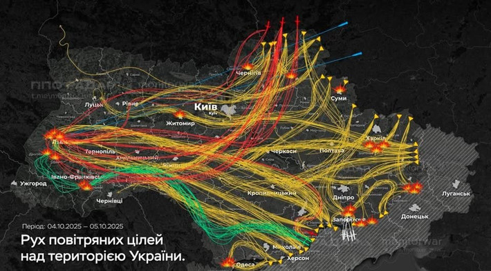 Vào lúc 23 giờ đêm ngày 27/9, bầu trời Kiev đột nhiên rung chuyển. Các máy bay chiến đấu MiG-31K của Nga mang theo tên lửa siêu thanh Kinzhal xé toạc bầu trời, máy bay ném bom chiến lược Tu-95MS thực hiện một cuộc không kích cách mục tiêu tới 1.800 km, và các khinh hạm của Hạm đội Biển Đen đồng loạt khai hỏa; một cuộc không kích phá kỷ lục kéo dài 12 giờ chính thức bắt đầu.