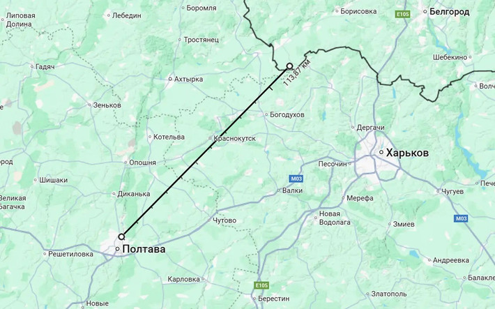 Nếu thông tin về bom lượn có điều khiển UMPK mới của Nga là chính xác, đây có thể là lần thứ ba các phiên bản hiện đại hóa của loại vũ khí không đối đất này được sử dụng trong vài ngày qua. Nên biết là điểm gần nhất trên lãnh thổ Nga, so với ranh giới thành phố Poltava là 113 km. Điểm này thuộc quận Graivoron, thuộc tỉnh Belgorod của Nga, giáp với tỉnh Kharkov của Ukraine.