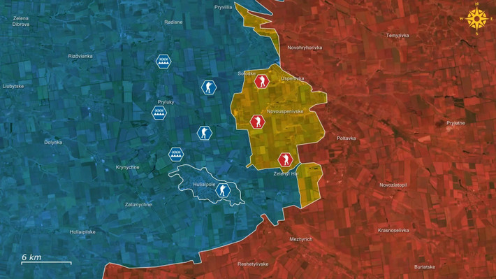Trong những ngày qua, khi toàn bộ sự chú ý đang đổ dồn sự chú ý về phía mặt trận Pokrovsk (tỉnh Donetsk) và Kupyansk (tỉnh Kharkov), thì Quân đội Nga (RFAF) ở phía đông bắc tỉnh Zaporizhzhia và các khu vực lân cận phía đông nam tỉnh Dnipropetrovsk đang tiến về phía tây, bao vây thành phố chiến lược Huliaipole, nằm ở phía đông bắc tỉnh Zaporozhye.