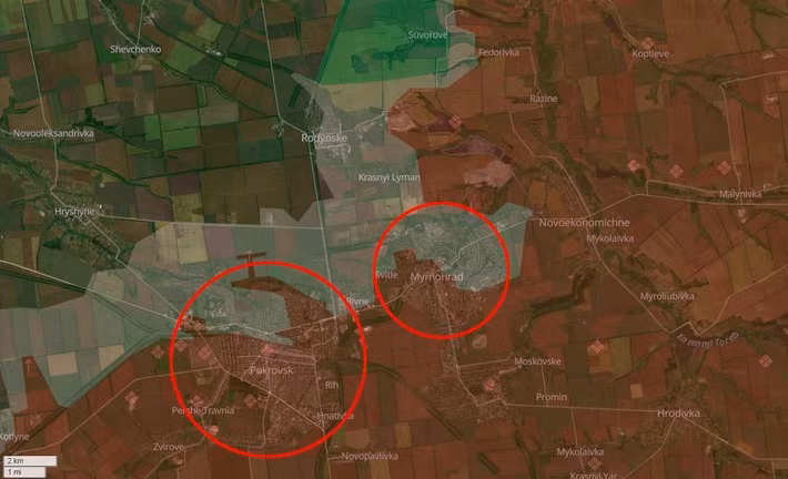 Hiện nay, chiến sự ở khu vực thành phố Pokrovsk (bao gồm khu đô thị Pokrovsk, Myrnohrad và thị trấn Rodinske), ở phía tây tỉnh Donetsk của Ukraine, vẫn là trọng tâm của toàn bộ xung đột Nga-Ukraine; nhưng cách "xử lý" của Nga ở đây lại khá khác biệt.