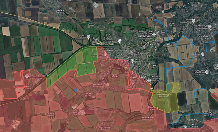 Tuy nhiên, sau đó AMK Mapping cho biết sau khi họ công bố bản đồ chừng 2 giờ, tình hình ở Pokrovsk đã trở nên tồi tệ hơn đáng kể đối với Ukraine. Hiện tại, chỉ còn chưa đến 50% diện tích thành phố nằm dưới sự kiểm soát của Kiev, trong khi RFAF hiện diện ở hầu hết các khu vực phía nam tuyến đường sắt, bao gồm cả trung tâm.