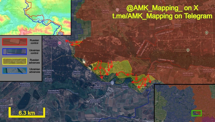 Kênh "Nhật ký lính dù" phân tích diễn biến chiến sự trên trục Lyman và Seversk. Cụ thể, trong cuộc rút lui vào năm 2022, Lyman đã bị quân Nga bỏ lại, nhằm tiến hành các hoạt động phòng thủ có tổ chức, tạo điều kiện cho việc hình thành các tuyến phòng thủ ở phía đông.