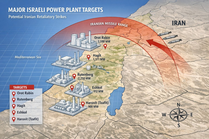 Vụ tấn công vào rạng sáng ngày 9/3 là một ví dụ, khi chín quả tên lửa của Iran đã bắn trúng chính xác nhà máy điện Orot Rabin, nhà máy lớn nhất của Israel và là cơ sở hạ tầng quan trọng hỗ trợ 19% nguồn cung cấp điện của cả nước, được coi là "huyết mạch" của Tel Aviv.