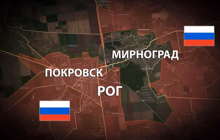 Theo kênh Arkhangel Spetsnaz, một số nhóm nhỏ quân Ukraine vẫn còn bị kẹt ở lại Pokrovsk, không thể rút lui. Toàn bộ khu vực phía nam tuyến đường sắt đã do RFAF kiểm soát, trong khi ở phía bắc, các mũi xung kích của RFAF đang quét sạch quân Ukraine khỏi các khu dân cư, tiến đến vùng ngoại ô thành phố.