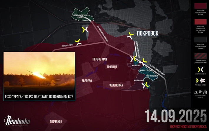 Từ thời điểm đó, tình hình quân Ukraine tại Pokrovsk trở nên tệ hơn, nhiều binh lính phải rút lui. Không thể bỏ lỡ cơ hội này, quân Nga đã phát động một cuộc tiến công lớn về phía bắc từ phố Zvelov đến phố Prokofieva, vượt qua Quốc lộ T0406 và giành quyền kiểm soát hơn một nửa trong số bảy con phố song song với phố Victory.
