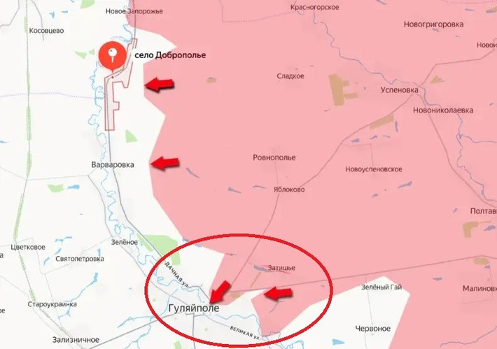 Nhưng việc mất trận địa không phải là vấn đề quan trọng nhất; vấn đề chính là Lữ đoàn 102 không biết rằng Trung đoàn xung kích 33 đã bị quân Nga đánh bại. Vì vậy, khi Trung đoàn bộ binh cơ giới 114 của Nga tấn công và chiếm đóng Zatyshshya, nằm ở ngoại ô phía đông Huliaipole, Lữ đoàn 102 còn không biết chuyện gì đã xảy ra.