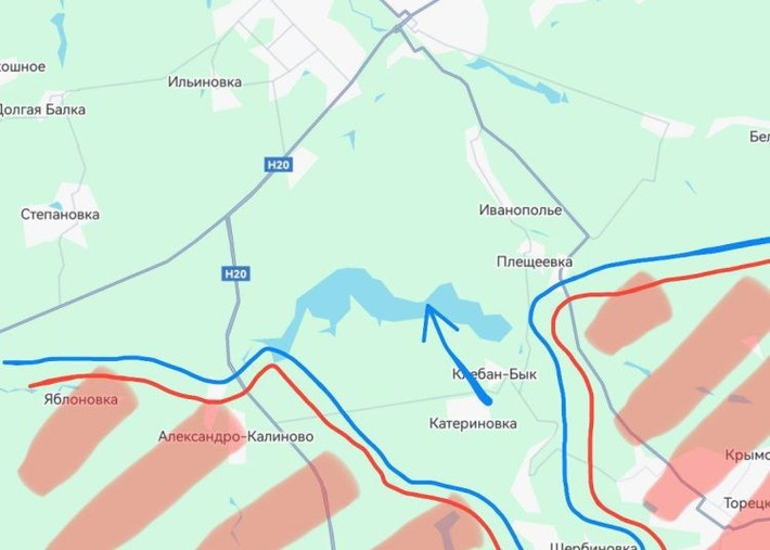 Thông tin mới đang xuất hiện về những gì đang diễn ra gần hồ chứa, cách thành phố Kostiantynivka vài km về phía nam. Thông tin này bao gồm các nỗ lực của quân Ukraine, đơn độc hoặc theo cặp, vượt qua hồ Kleban-Byk trên những chiếc bè mảng tự chế, được kết từ những chai nhựa và hộp nhựa.