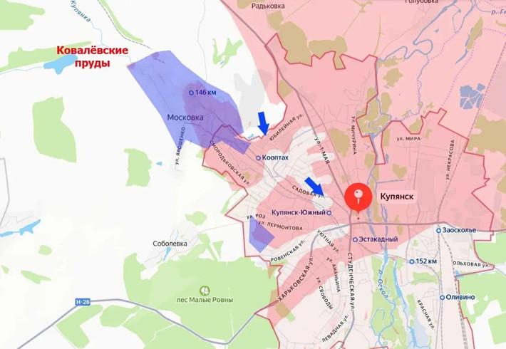 Ngược lại hoàn toàn, Kupyansk, thành phố nằm ở phía nam tỉnh Kharkov, được bao quanh bởi những đồng bằng rộng lớn, buộc Quân đội Ukraine (AFU) phải liên tục phản công bằng mọi giá. Bởi vì nếu để mất thành phố này, họ sẽ rơi vào thế bất lợi chiến lược nghiêm trọng.