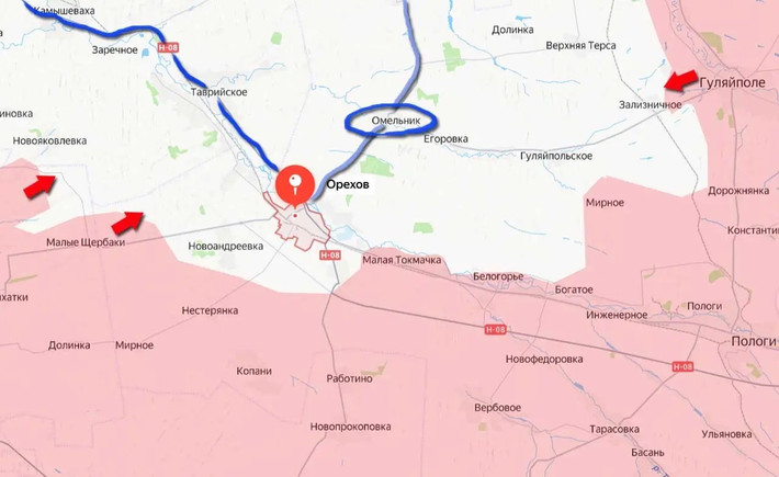 Theo phân tích của các chuyên gia quân sự và blogger Nga, sau khi chọc thủng phòng tuyến thứ hai chạy qua Tersyanka, Lyubitske và Omelnyk, một phần của Cụm Vostok sẽ tiến về Volnyansk, bao vây lực lượng Ukraine; trong khi một phần khác sẽ tiếp cận Orekhov từ phía đông.