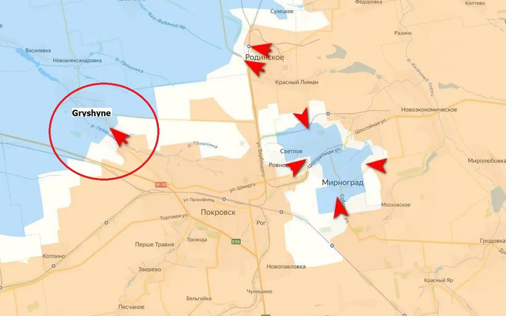 Do vậy, nếu quân Nga chiếm được Gryshyne, trước mắt sẽ xóa bỏ đầu cầu để AFU phản công vào khu đô thị Pokrovsk – Myrnohrad; đồng thời tạo thời cơ cho Tập đoàn quân 2 và Tập đoàn quân 51 hợp lực với nhau, tiến về Dobropillia và hướng tới khu vực Dnipropetrovs.