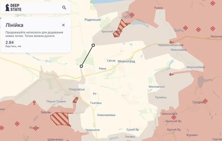 Kênh Rybar cho biết, vùng xám xung quanh thành phố đã mở rộng rõ rệt; còn các nguồn tin Ukraine, cho biết đường cao tốc M-03 từ Pavlohrad tới thành phố đã bị chặn, và vòng vây sẽ sớm khép lại. Theo bản đồ chiến sự của Deep State, dù không hiển thị phiên bản đầy đủ của các sự kiện, nhưng cơ bản là như vậy.