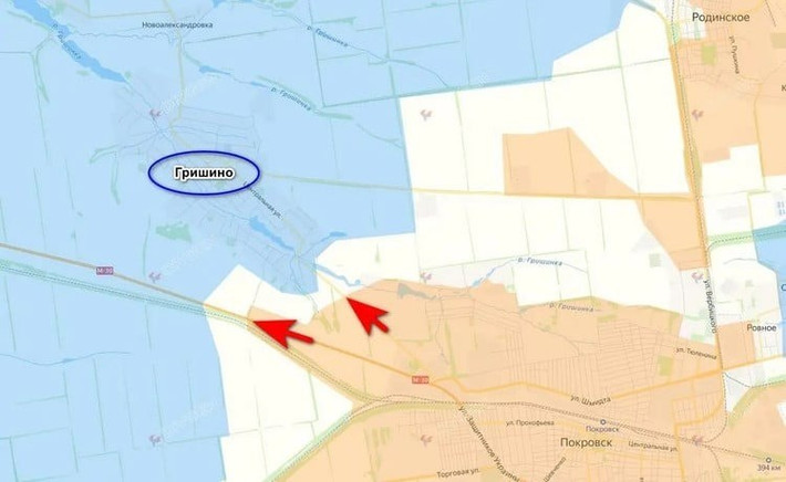 Khu vực làng Gryshyne (Grishino) vẫn là một chiến trường nóng bỏng ở vùng ngoại ô tây bắc Pokrovsk. Trung tâm ngôi làng đang bị bom lượn FAB của Nga dội xuống liên tục. Điều kiện thời tiết tại thời điểm này, cũng đang làm phức tạp việc tiếp tế cho những được xung kích của RFAF tại đây.