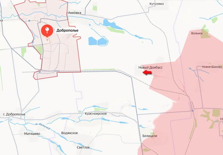 Trang Military Review của Nga đưa tin, hôm nay, có thông tin về việc Quân đội Nga (RFAF), tiến công về phía bắc thị trấn Belitskoye, một ngôi làng nằm ở phía bắc thành phố Pokrovsk. Nhờ các hoạt động tác chiến tích cực, RFAF đã chiếm được phần lớn làng Novy Donbas. Ngôi làng này nằm cách thị trấn Dobropillya chưa đầy 4 km.