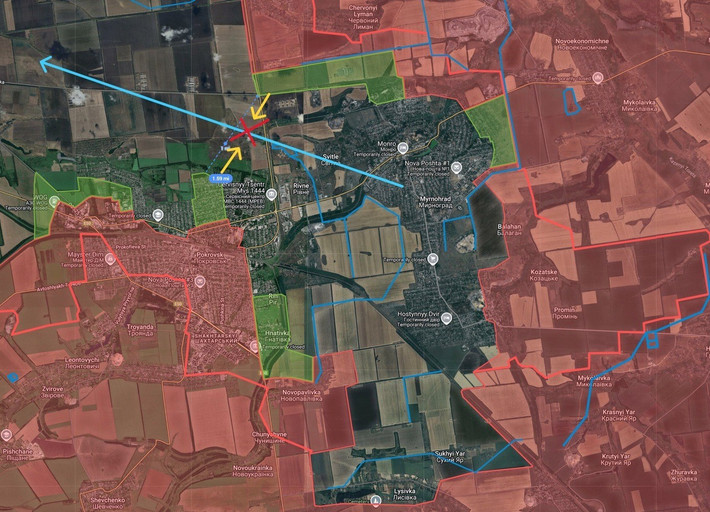 Tuy nhiên, đã có xác minh cho thấy đã có một khu vực kiểm soát của Nga tại khu vực Mỏ 5/6. Các nhóm tấn công nhỏ đang tập trung tại đó, và các tòa nhà hành chính của Mỏ 5/6 đang được quân Nga sử dụng làm trạm điều khiển UAV, Snegiryov cho biết.