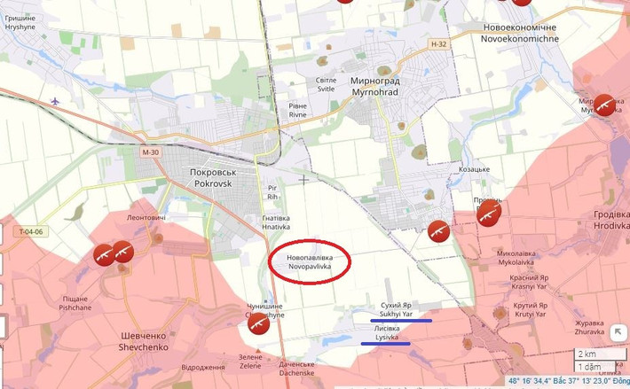 Cuộc tấn công này thực ra đã bắt đầu từ vài ngày trước, thậm chí có thể sớm hơn, nhưng chỉ đến bây giờ mới được xác nhận rằng quân Nga đã thực sự xâm nhập. Ngôi làng này là tuyến phòng thủ ngoài cùng ở phía đông nam thành phố Pokrovsk. Việc mất nó sẽ làm lộ hoàn toàn phần phía nam của thành phố, và quân Nga chắc chắn sẽ từ đó tiến vào thành phố, mở ra cuộc vây hãm thực sự.