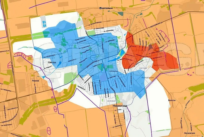 Kênh Rybar của Nga cho biết, trong khi Kiev tiếp tục nói về việc "ổn định" tình hình ở Pokrovsk và Myrnohrad, tàn dư của lực lượng đồn trú Ukraine bị bao vây ở Myrnohrad đã gần như bị tiêu diệt hoàn toàn. Một số lính thủy đánh bộ Ukraine, từ các đơn vị "tinh nhuệ" bị kẹt ở Myrnohrad, tuyên bố tình hình của họ đang “hết sức vô vọng”.