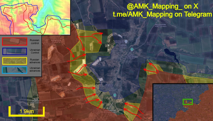 Lữ đoàn 93 và 82 của AFU bị mắc kẹt trong vòng vây hình chữ U của Lữ đoàn 132 RFAF tại Shakhove. Điều này mang đến cho quân Nga cơ hội tốt nhất để tấn công Pokrovsk. Vào tối ngày 21/9, để hỗ trợ cho cuộc tấn công trên bộ, máy bay chiến đấu của Không quân Nga đã thực hiện các cuộc không kích chính xác bằng bom FAB-1500 vào mỏ than Udachne, ở phía tây nam Pokrovsk.