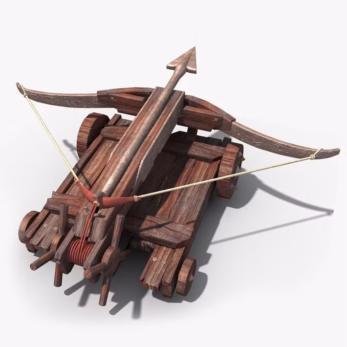 Từ Hy Lạp, ballista dần dần được du nhập vào các vương quốc cổ đại khác và liên tục được cải tiến. Đặc biệt, người La Mã đã kế thừa xuất sắc loại vũ khí này.