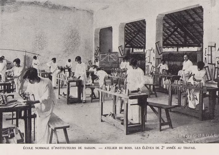 Xưởng thực hành nghề mộc của trường Sư phạm Sài Gòn.